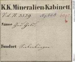 Etiketten zu Gold Gediegen (NHMW-MIN-Aq668)